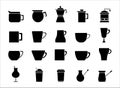 Set of coffee outline icons. Vector illustration Royalty Free Stock Photo